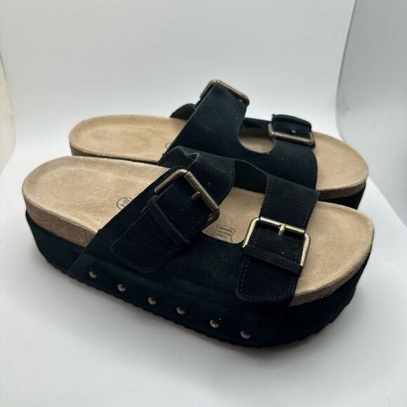 CUSHIONAIRE Women's Guru Genuine Leather footbed platform sandal with +Comfort 8 - Picture 1 of 7